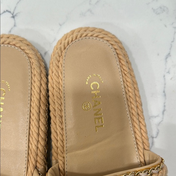 Chanel Beige Rope Slide Sandals - Picture 9 of 10